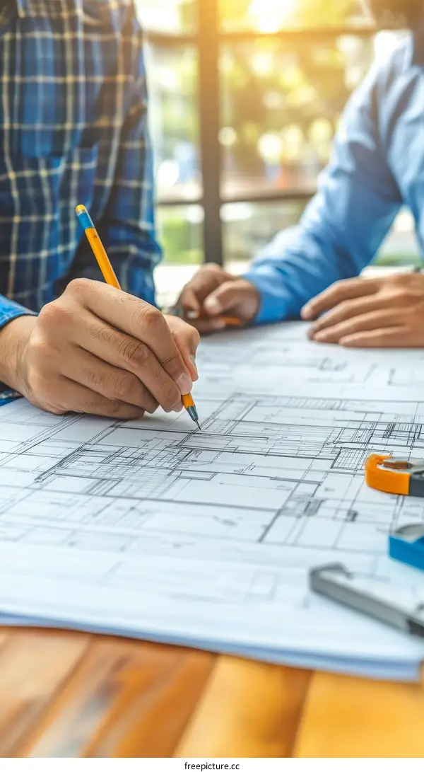 Architects Working on Building Plans