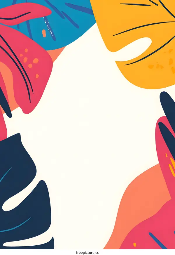 Tropical Leaf Border Illustration