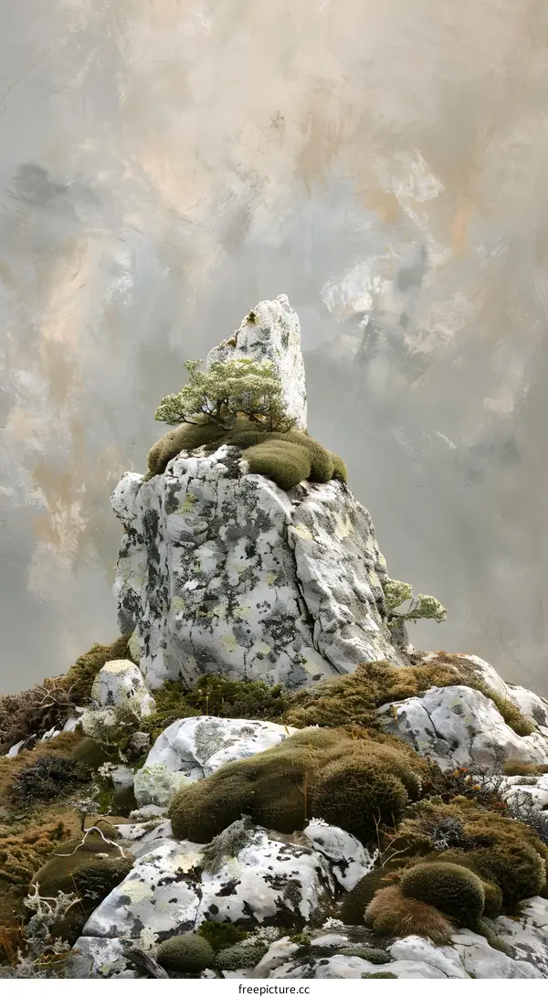 Small Tree Growing on a Rocky Outcropping