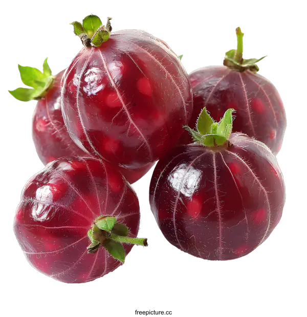 [Transparent Background PNG]Red Gooseberries on White