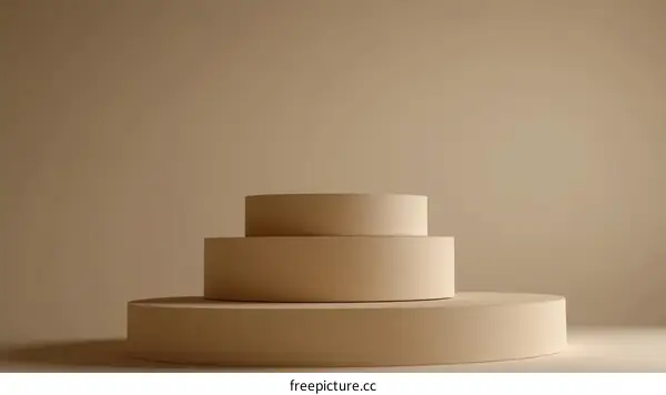 Beige Minimalist Display Podium