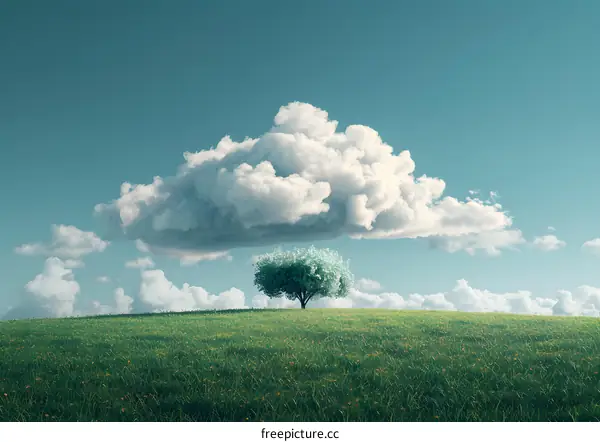 White clouds over the prairie