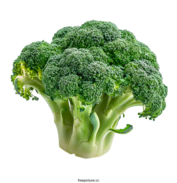 [Transparent Background PNG]A large green head of broccoli on a white background