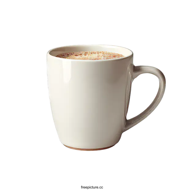 [Transparent Background PNG]Creamy Coffee in a Porcelain Mug