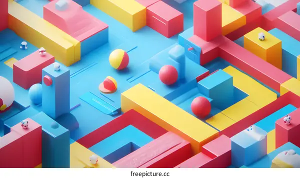 Abstract 3D Geometric Shapes Background