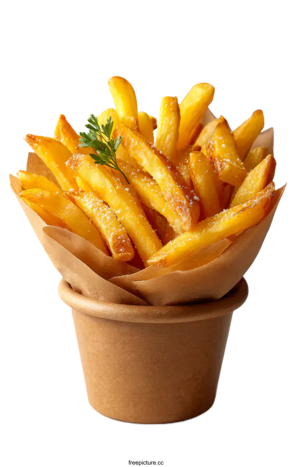 [Transparent Background PNG]Delicious French Fries in a Paper Cup