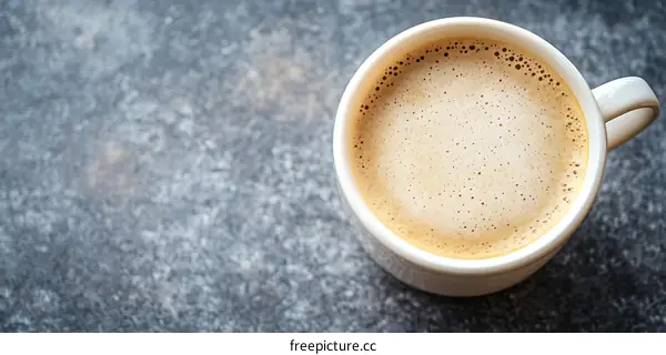 Close up of a Cup of Coffee with Foamy Top
