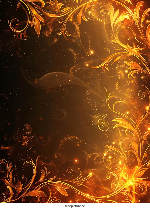 Golden Floral Background