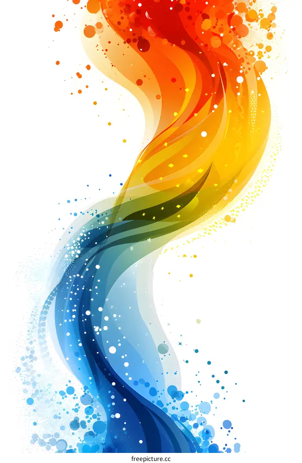 Abstract colorful bright waves background