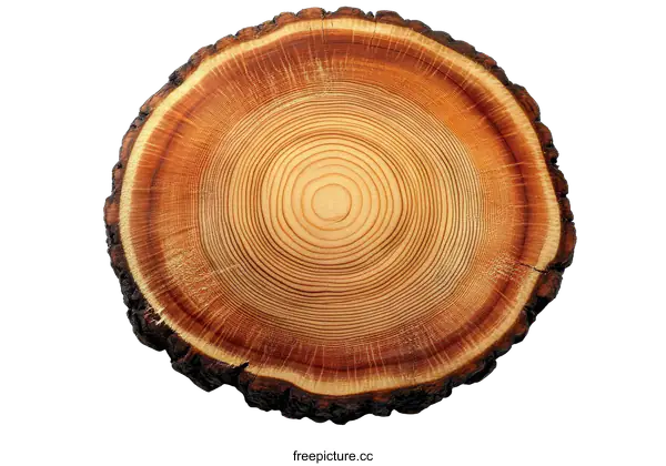 [Transparent Background PNG]Close-up of a Tree Cross-section with Beautiful Wood Grain