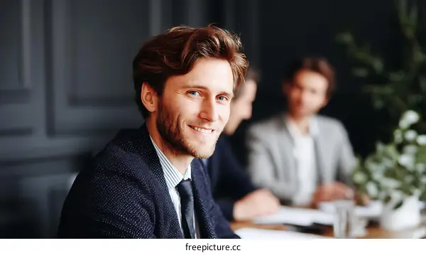 Business Meeting Portrait of Caucasian Men
