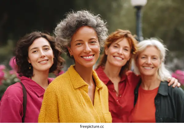 Four Women Friends Enjoying Outdoor Time