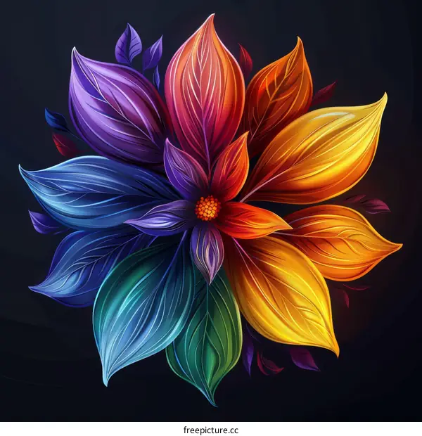 Colorful petals flower art