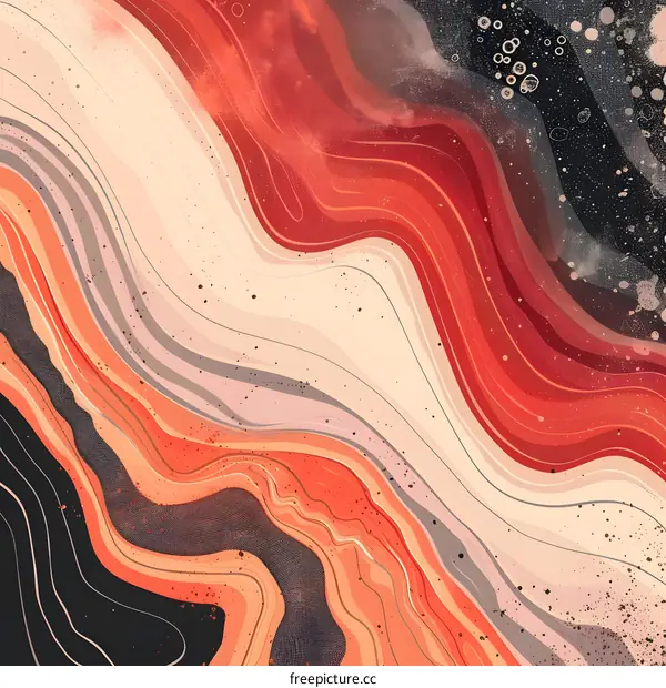 Abstract Swirls Background With Orange and Black Colors