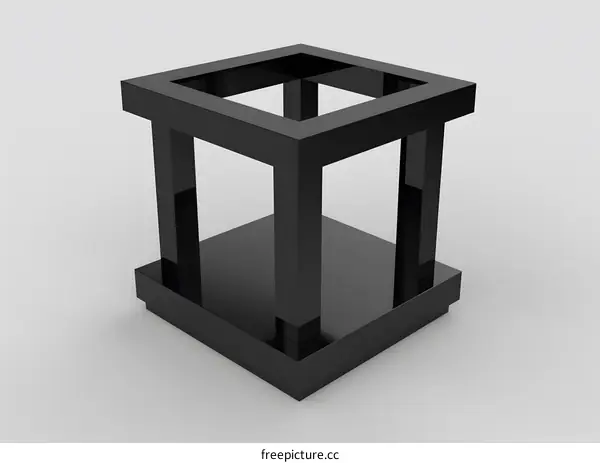 Black Cube 3D Rendering