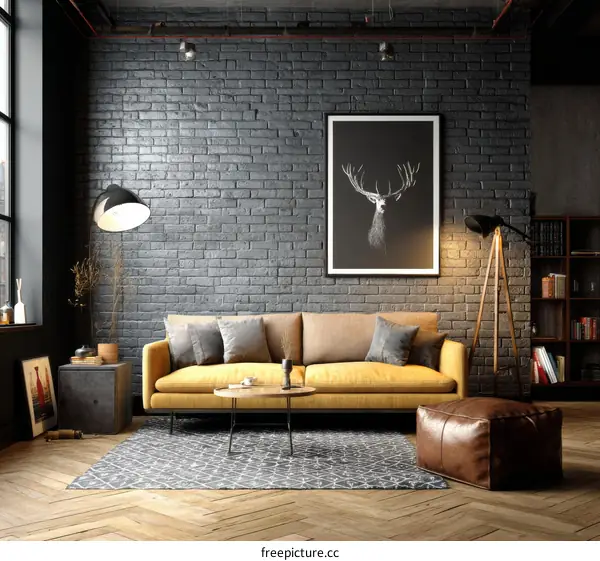 Modern Industrial Living Room Interior Design