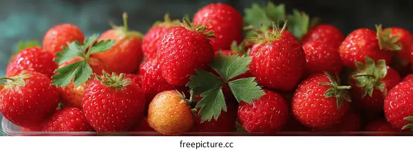 Fresh Strawberries in a Transparent Container