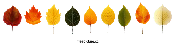 [Transparent Background PNG]Autumn Leaves Color Transition