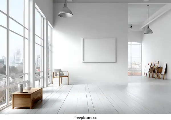 Modern Empty Studio Space with Large Windows