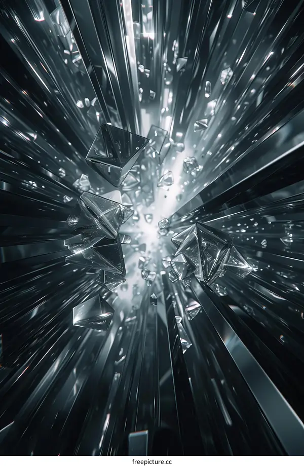 Motion of Geometric Shapes with Light Rays 3D Render