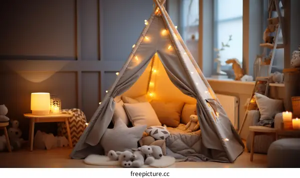Cozy Teepee Tent for Kids Play & Sleep