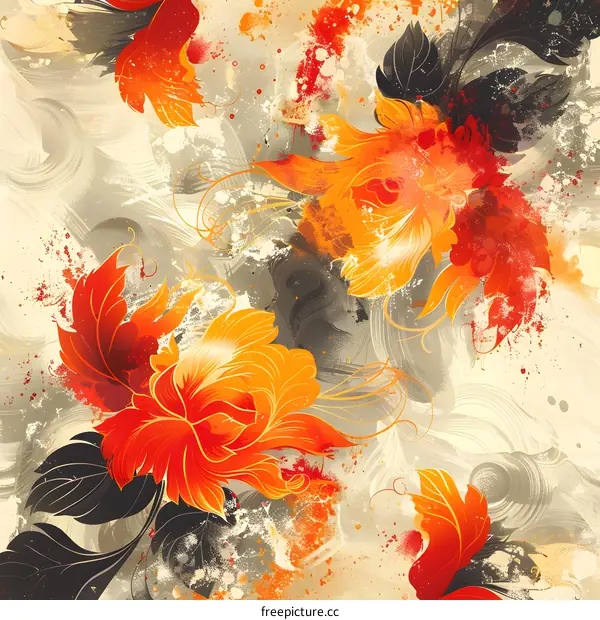 Hand-painted Floral Seamless Pattern