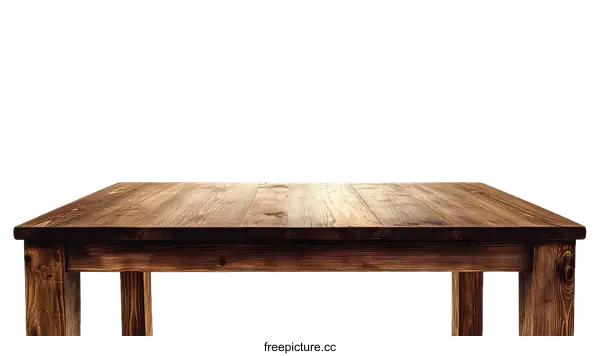 [Transparent Background PNG]Wooden Table Top Isolated on White Background