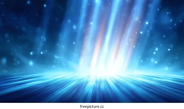 Abstract Blue Light Burst Background