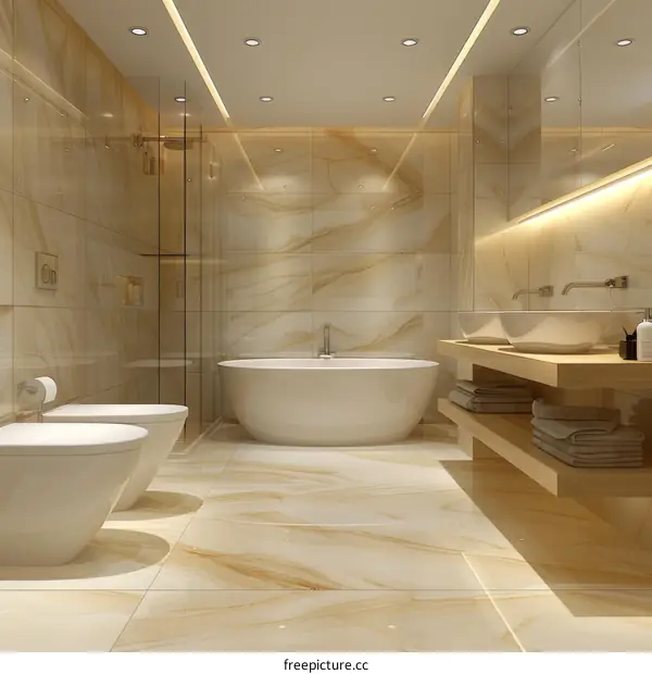 Luxury Modern Bathroom Design Illustration