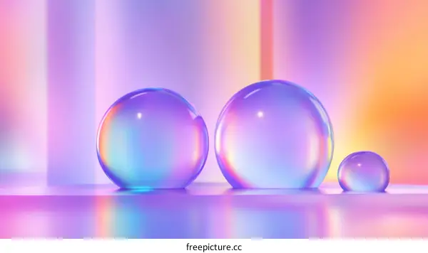 Abstract Glass Sphere Composition in Vibrant Colors