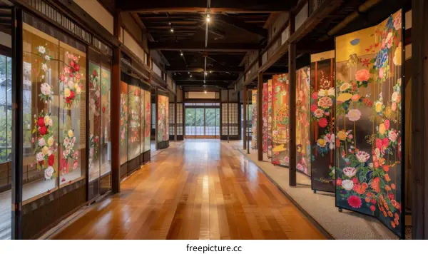 Japanese traditional embroidery hanging scroll