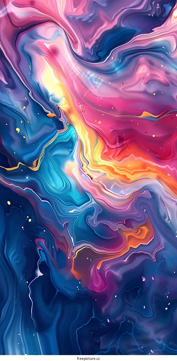 Colorful liquid is flowing