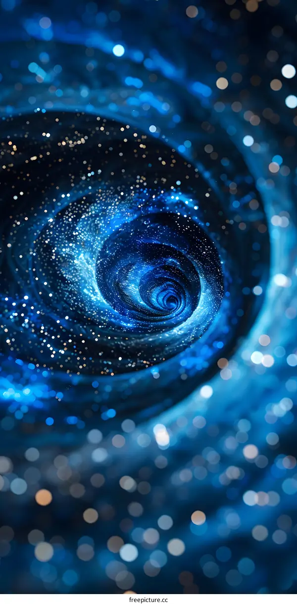 Abstract Blue Spiral Galaxy Design