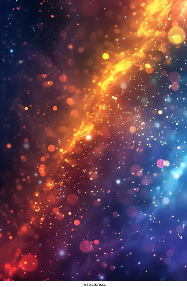Colorful glowing particles background