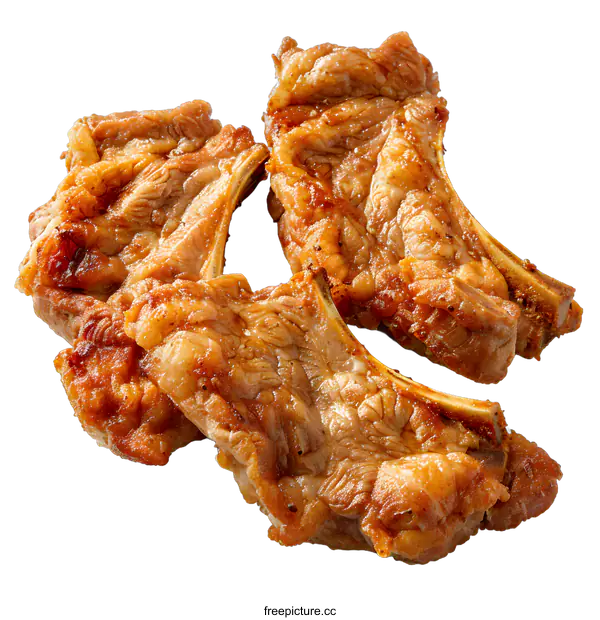 [Transparent Background PNG]Three pieces of barbecued pork