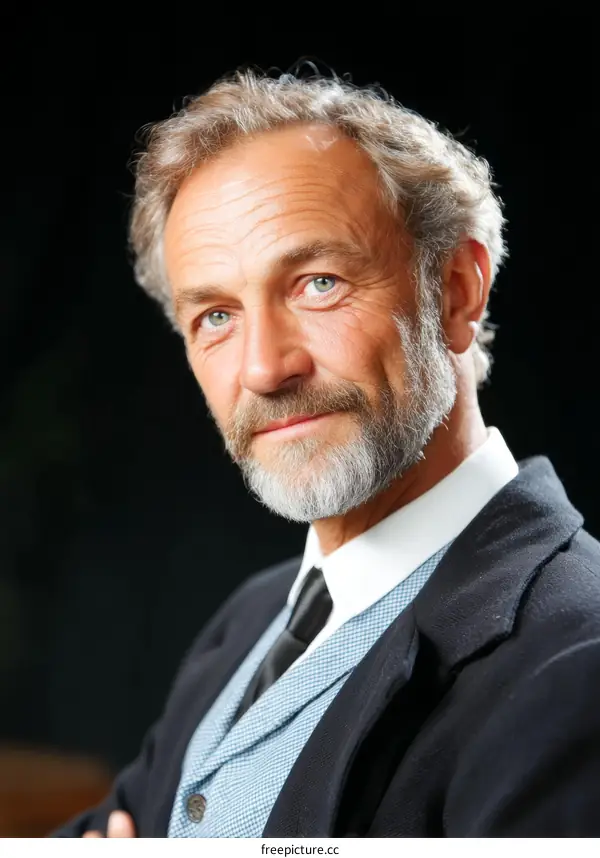 Mature Caucasian Man in Formal Wear Portrait
