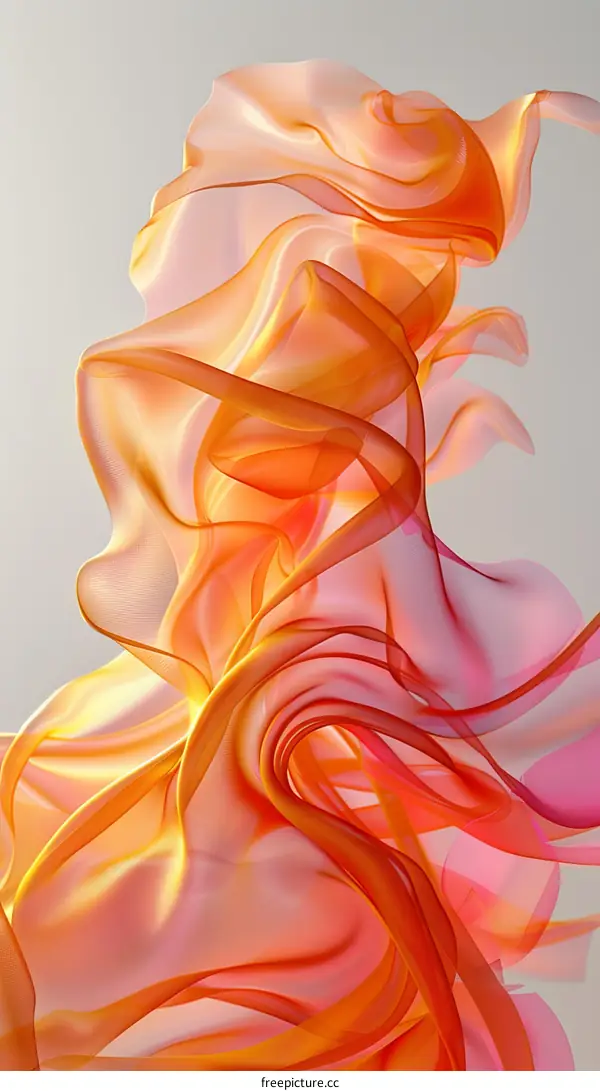 Colorful abstract painting with flowing shapes