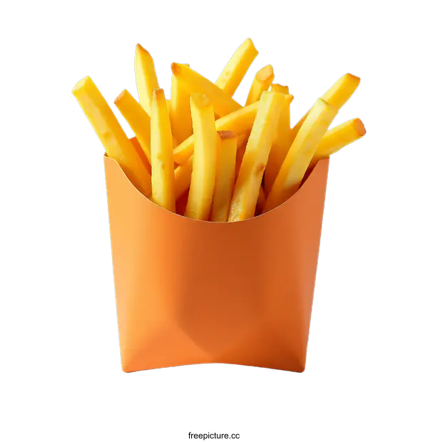[Transparent Background PNG]French Fries in Orange Paper Container