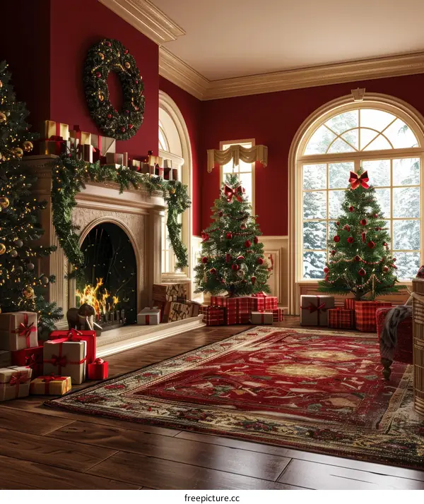 Opulent Living Room Christmas Decor