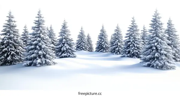 Snowy Winter Forest Scene Illustration