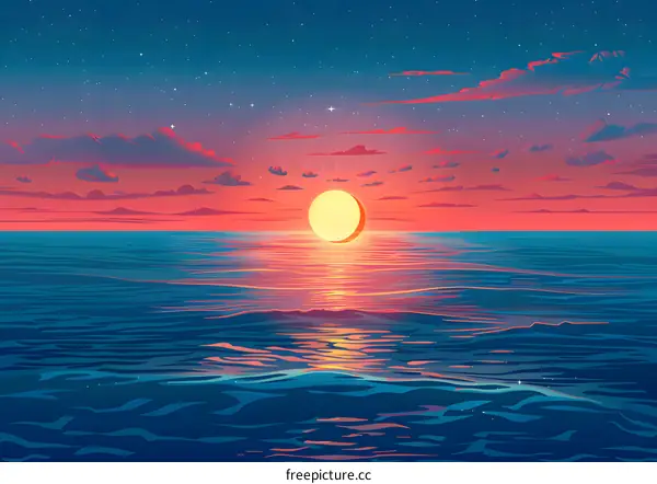 Beautiful sunset over the ocean