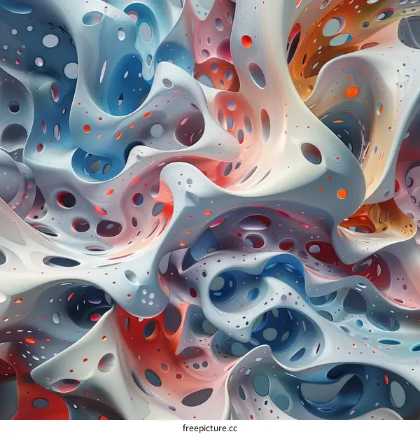 Colorful 3D alien landscape with a bumpy surface