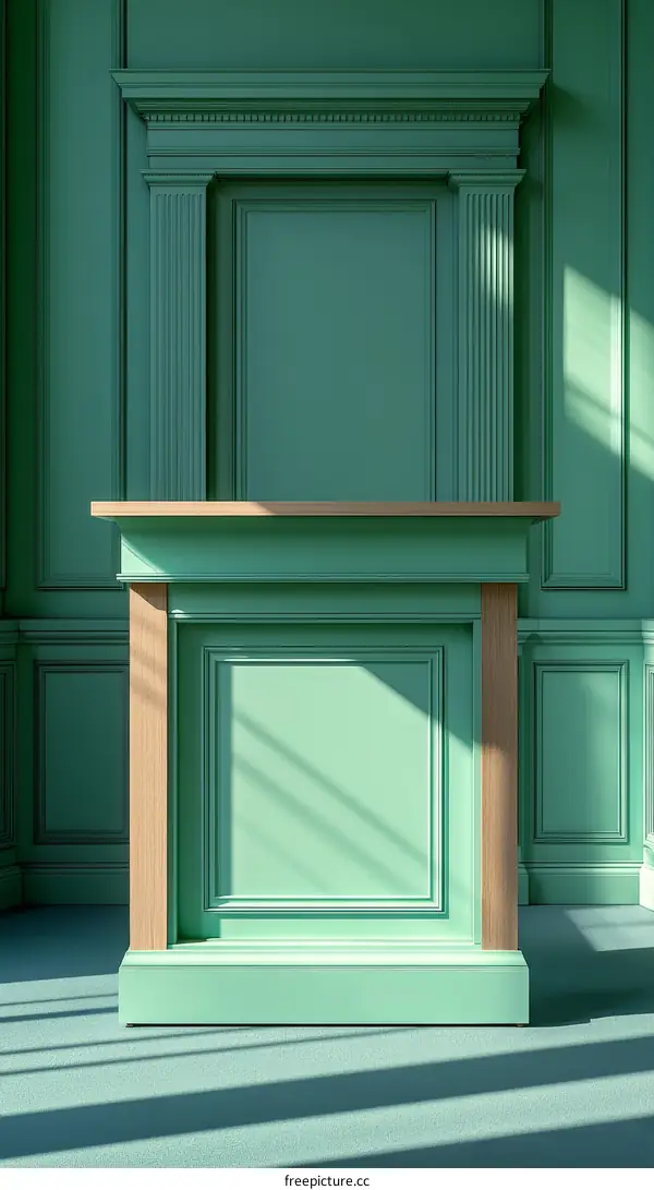 Elegant Green Display Shelf Interior Design