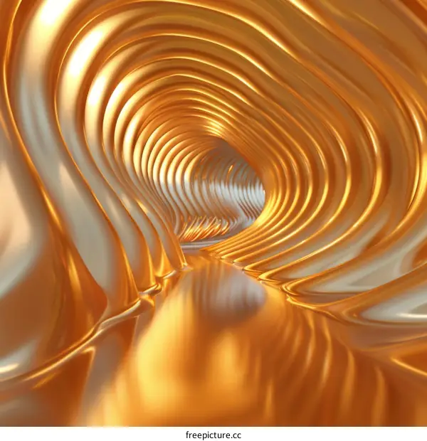 Abstract Golden Tunnel Architecture Illustration