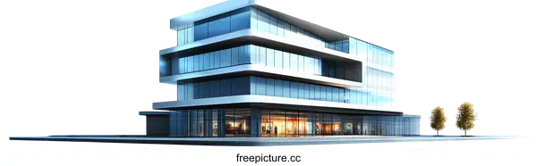 [Transparent Background PNG]Modern Business Building Architecture Design