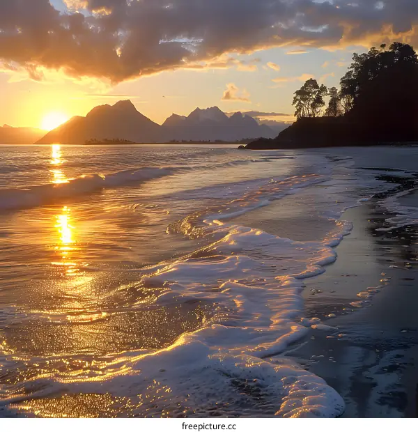 Golden Sunset on the Beach