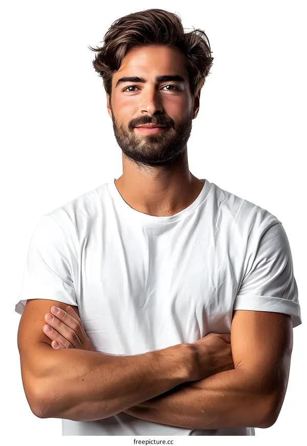 Handsome young man with crossed arms