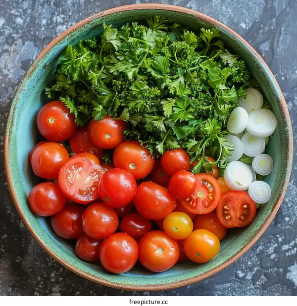 Fresh Tomato, Shallot, and Parsley Salad
