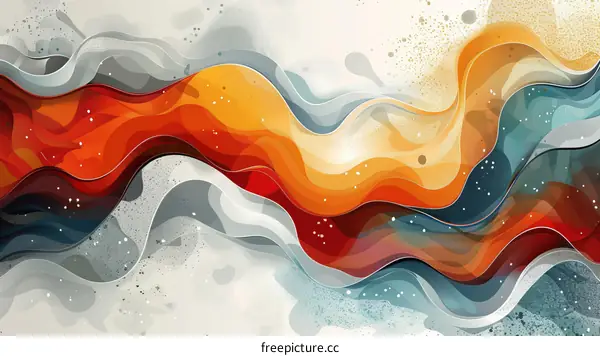 Abstract Wave Design with Colors