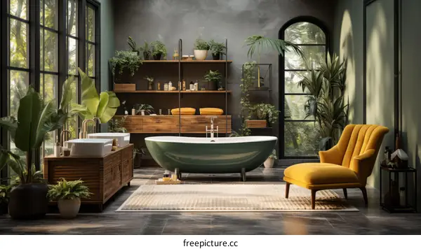 Bathroom With Plants